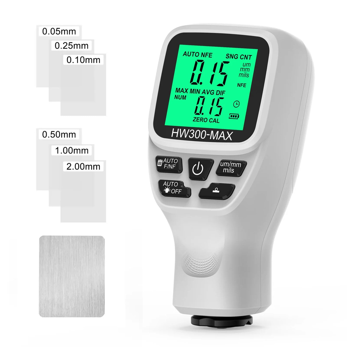 1Set HW300-MAX Coating High Precision Thickness Gauge Large Range Thickness Detection Paint Film Instrument