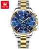Luxury OLEVS 2870 Waterproof Chronograph Luminosos Analogue Crescent Steel Multifuncional Com Tres Olhos Homem Quartz SmartWatch