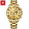 Luxury OLEVS 2870 Waterproof Chronograph Luminosos Analogue Crescent Steel Multifuncional Com Tres Olhos Homem Quartz SmartWatch
