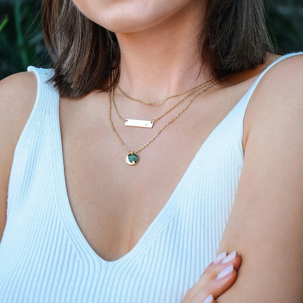 Cross-Border Geometric Metal Sequin Choker Trendy Multi-Layer Short Necklace with Butterfly Shape Stainless Steel Jewelry
