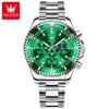 Luxury OLEVS 2870 Waterproof Chronograph Luminosos Analogue Crescent Steel Multifuncional Com Tres Olhos Homem Quartz SmartWatch