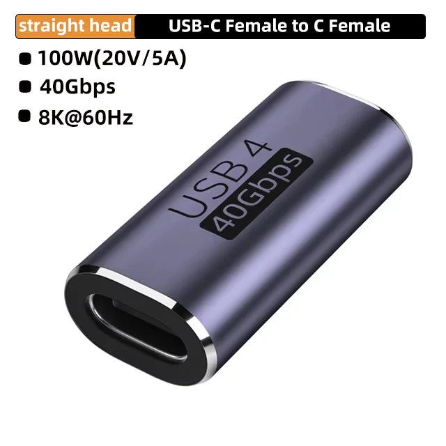 USB4.0 40Gbps 90° Right Angle Type C Adapter PD 100W Fast Charging Converter 8K 60Hz Video OTG Adapter for MacBook