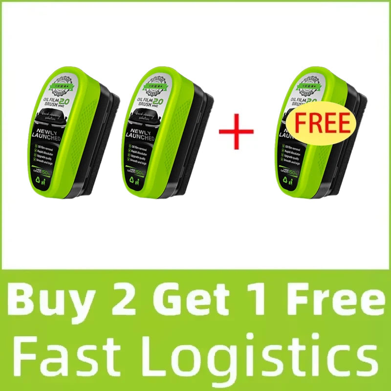 New Green Car Glass Oil Film Remover - Powerful Wipe & Polishing Cleaner with Crystal Coating Protection