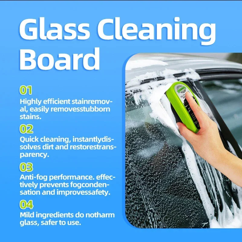Car Glass Oil Film Remover Automotive Glass Sponge Cleaning Brush Front Inner Windshield Glass Oil Film Cleaner For Car Cleaning