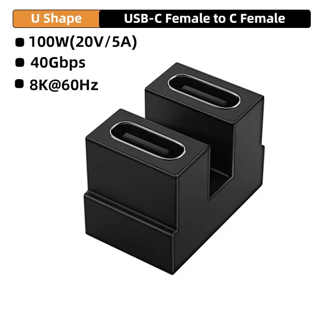 USB4.0 40Gbps 90° Right Angle Type C Adapter PD 100W Fast Charging Converter 8K 60Hz Video OTG Adapter for MacBook
