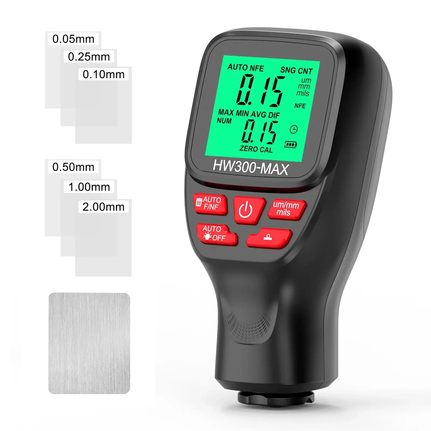 1Set HW300-MAX Coating High Precision Thickness Gauge Large Range Thickness Detection Paint Film Instrument
