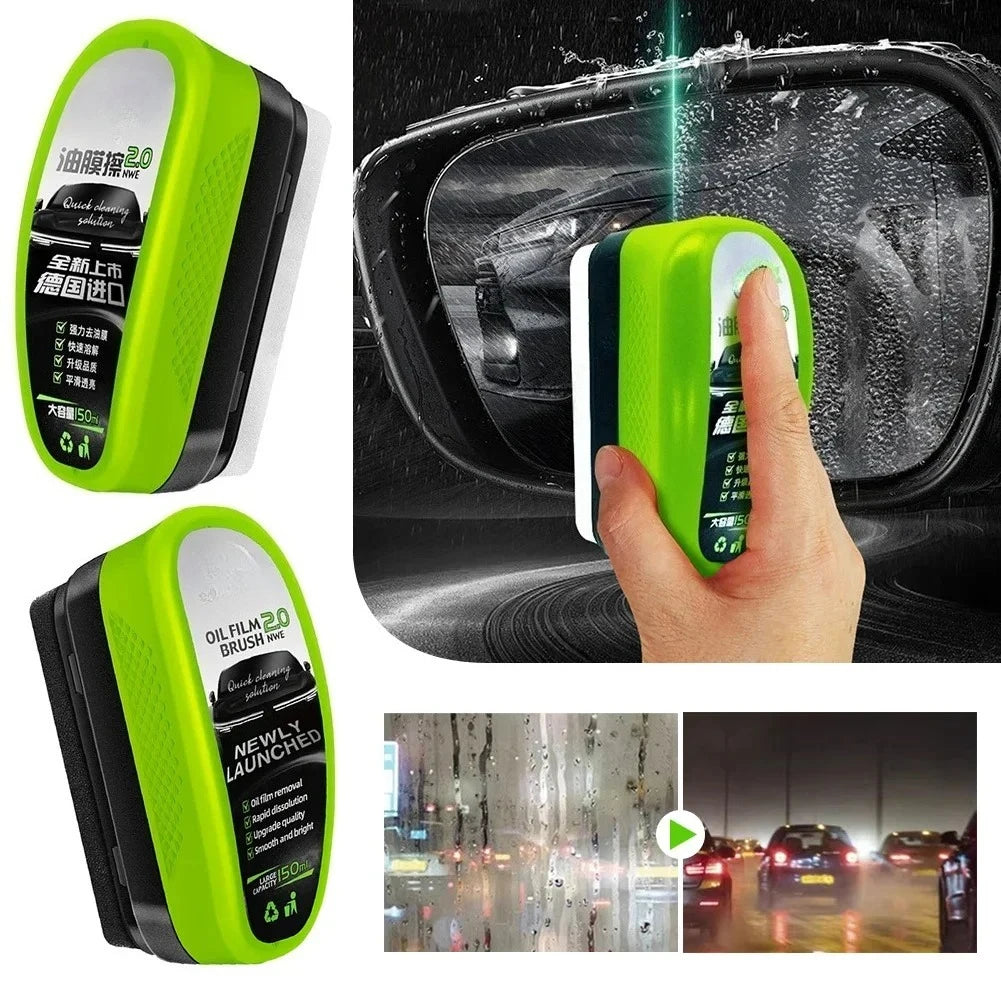 Car Glass Oil Film Wipe Windshield & Side Window Cleaner Instant Oil & Dirt Removal,Crystal Clear Vision & Rain Repellent